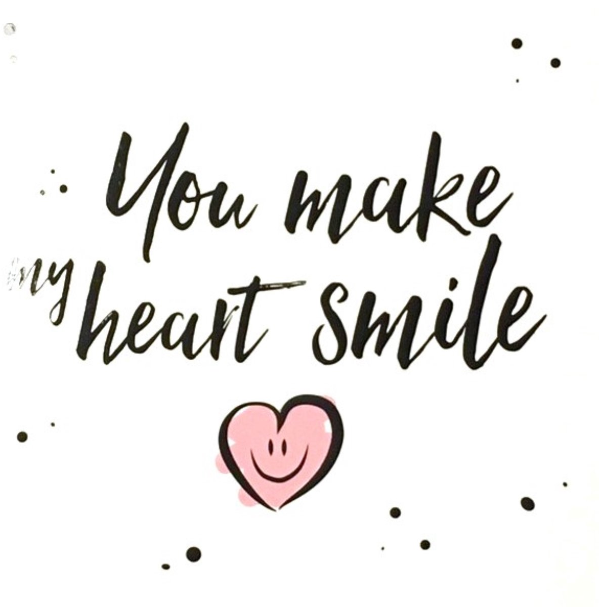 Luxe Wenskaart Smile - Wenskaarten - Kaart - You Make My Heart Smile - Serie Joy - Artige - Kaart - 1 Stuks - In Folie - Gratis Verzonden - Hoge Afnamekortingen - 14x14cm