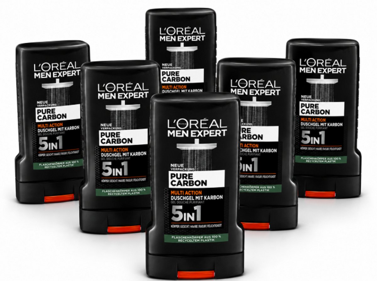 L'Oreal Men Expert - Showergel - Carbon Clean - 6X250ML