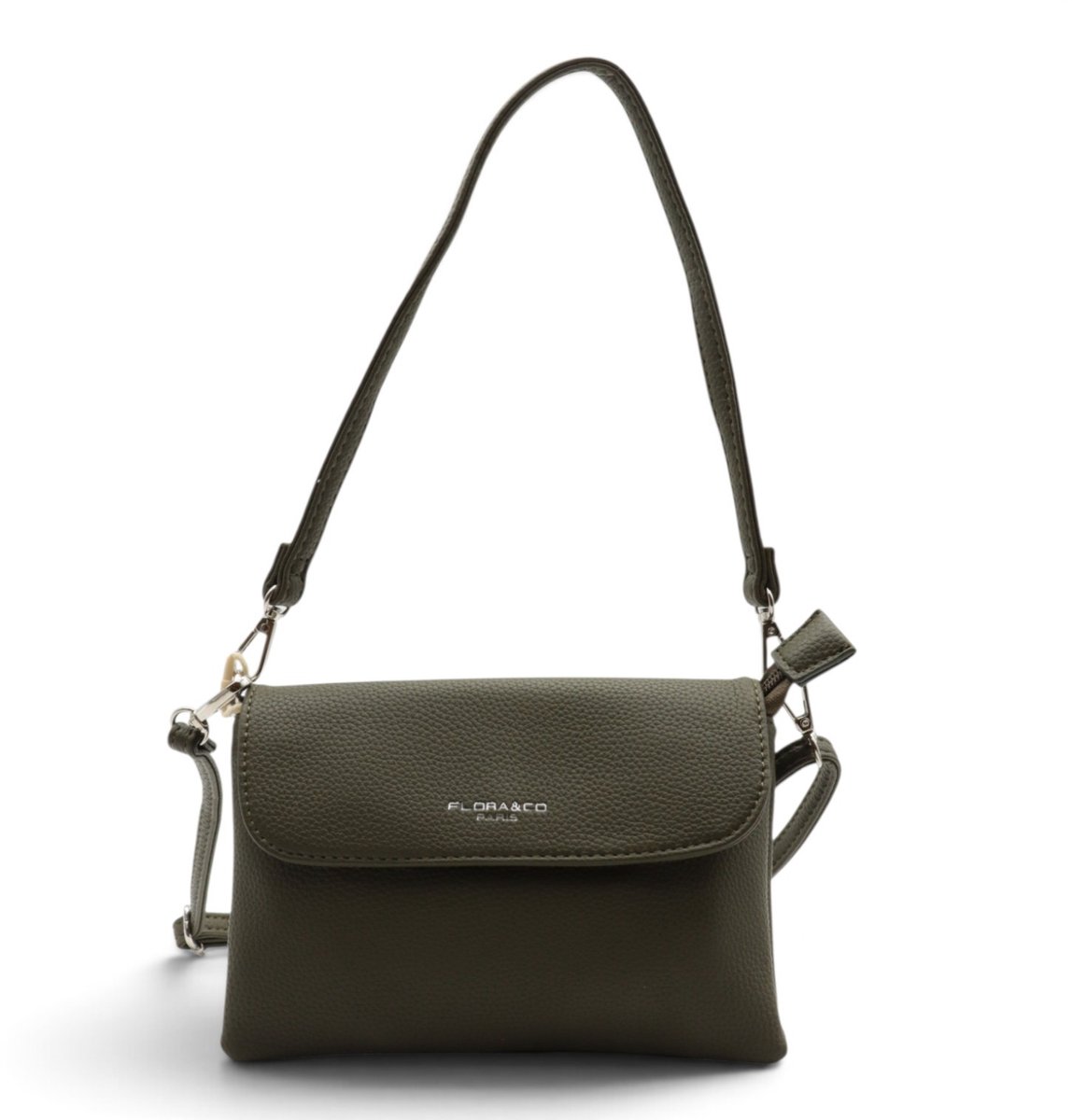 Flora&Co - Paris - Crossbody clutch - korte en lange instelbare riem - kaki/groen