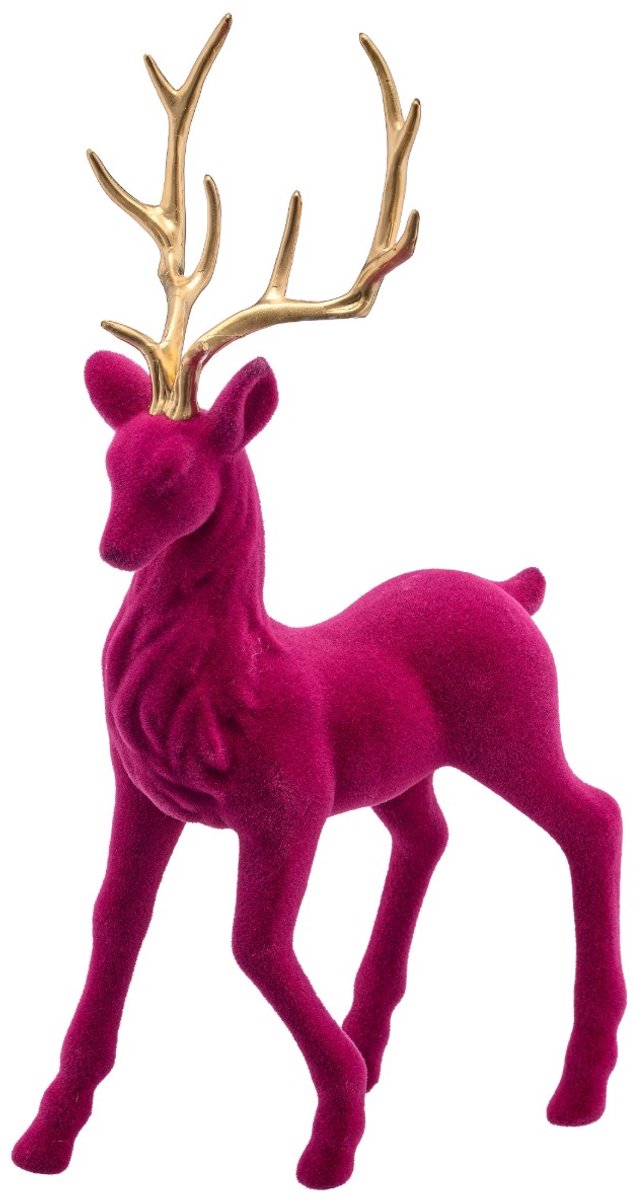 Gasper decoratiefiguur hert geflockt braam 35,5 cm