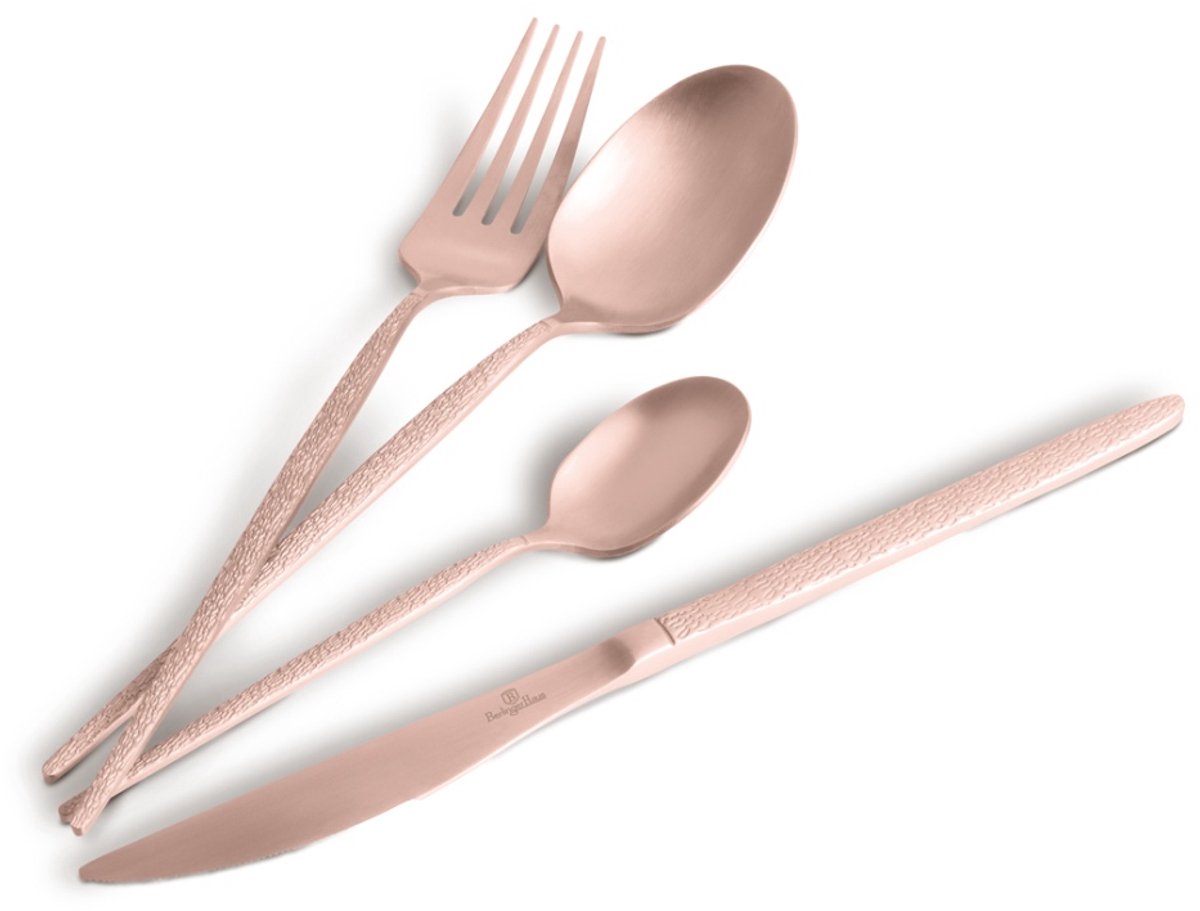 Bestekset van 24-delig, satijn, Rosegold Metallic Line