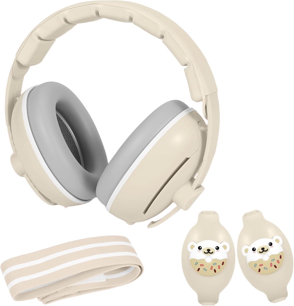 Oorkappen voor Baby's en Peuters tot 48 Maanden, 2-in-1 Geluidbescherming met Verstelbare Hoofdband, 25dB Geluidsreductie en Comfortabel Ontwerp