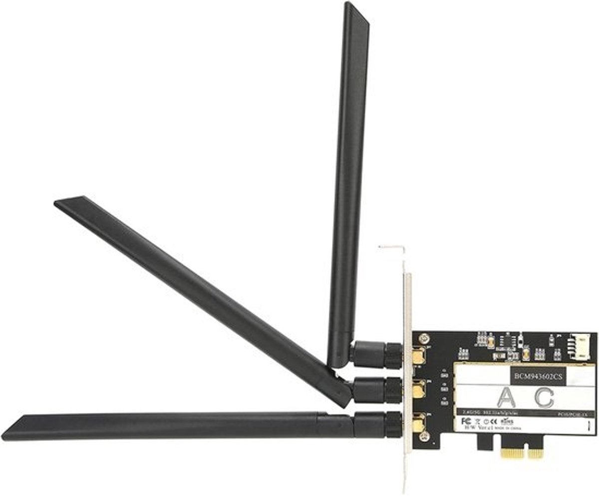 Draadloze Netwerkkaart - WiFi Adapter Bluetooth - Snel Internet Thuis - Hoge Snelheid 802.11ac - PCI Interface