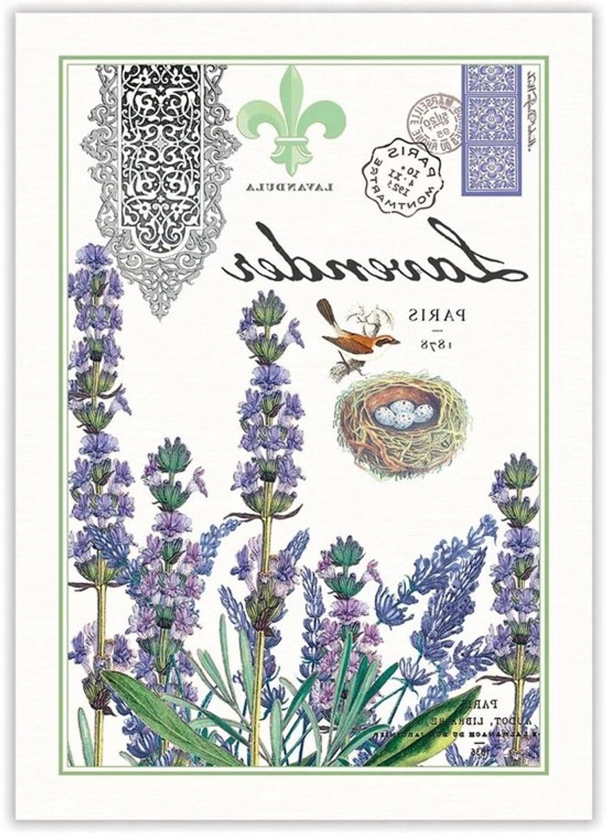 Keukenhanddoek - Theedoek Keuken - Keuken Decoratie - Botanische Print - Small - Lavendel