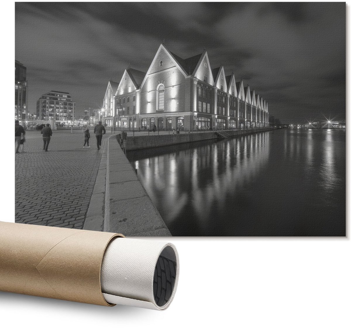 Coloray Polycanvas Poster - Huis In Krumau, Schilderen - A1 - Bruin Wanddecoratie - Rechthoek - Kunstposter - Slaapkamer - Rustiek