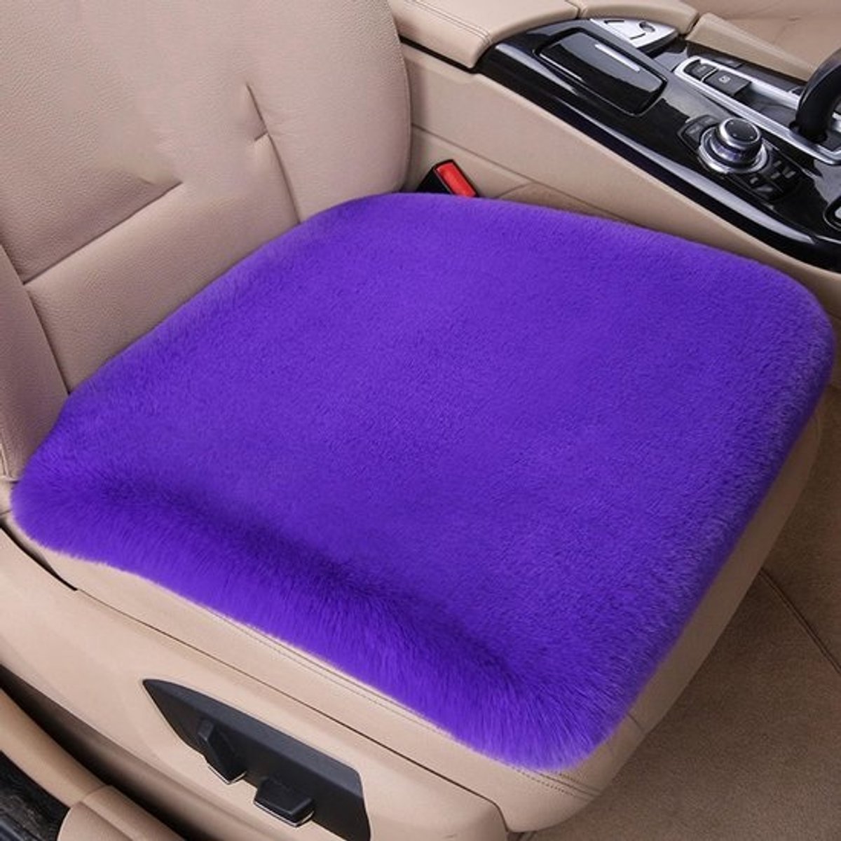 Autostoelkussen - Verwarmd Zitkussen - Comfortabel Rijden - Antislip Onderkant - 45x45 cm - Paars