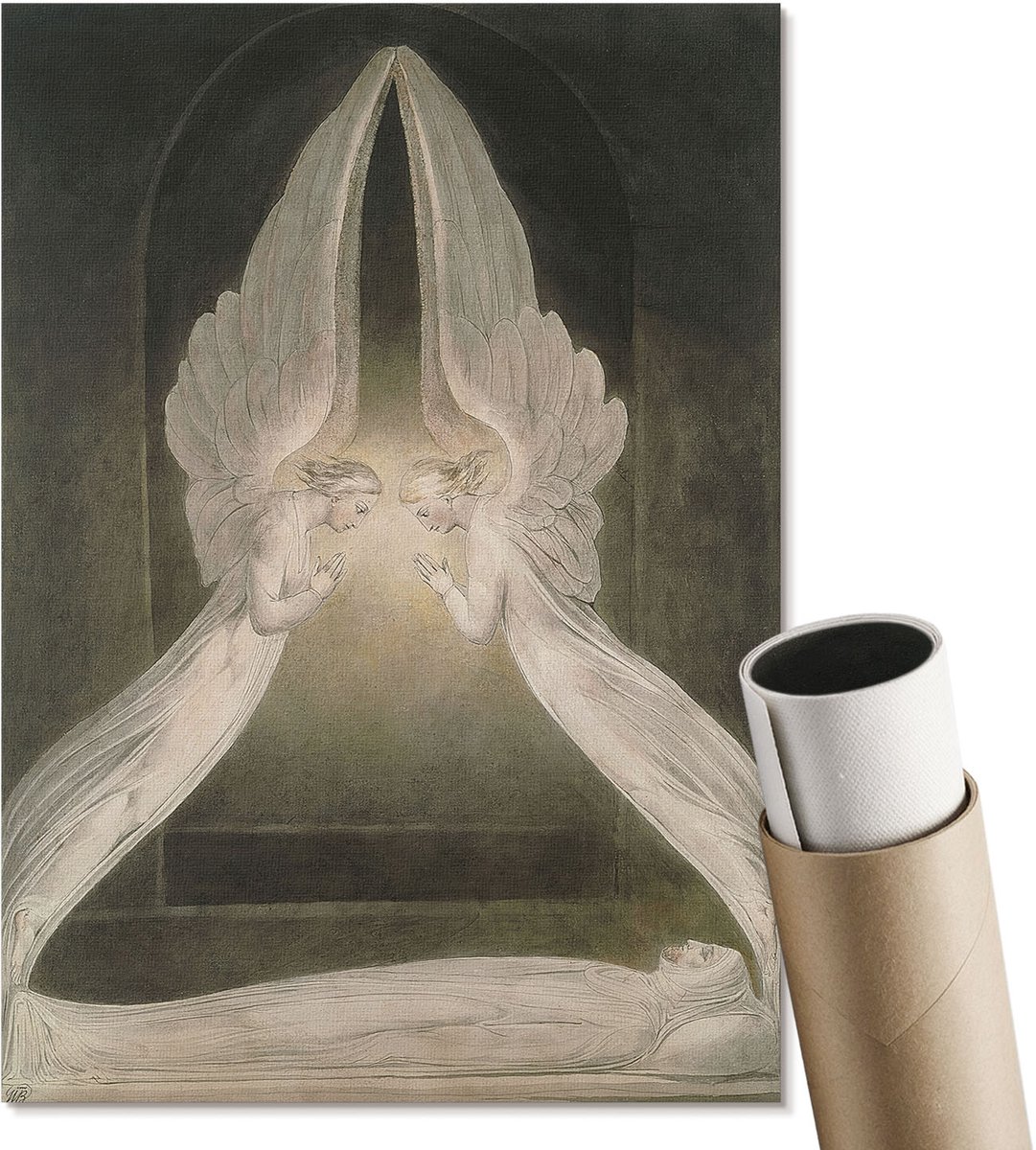 Coloray Polycanvas Wandposter - Christus In Het Graf, Schilderen - A4 - Romig Illustratie - Rechthoek - Interieurdecoratie - Woonkamer, Slaapkamer, Kantoor - Klassiek