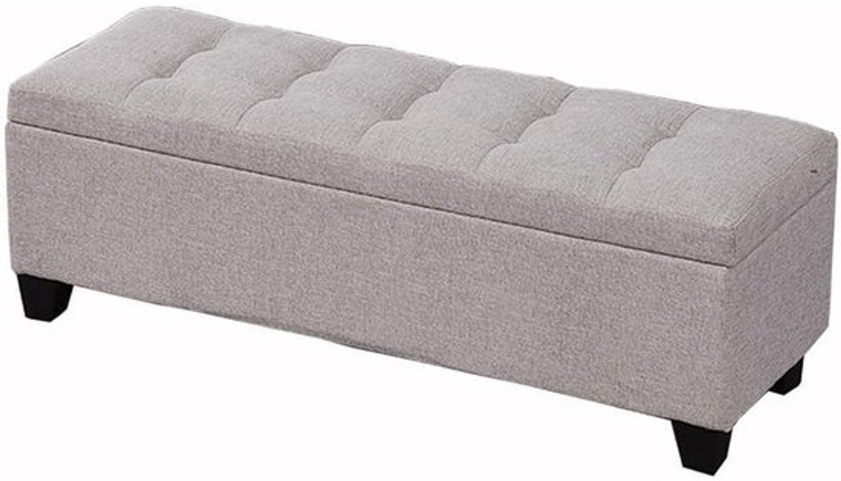 Opbergbank Ottomaans - Poef met opbergruimte - Woonkamer Organisatie - Zelfnivellerend - 100x40x40cm - Grijs