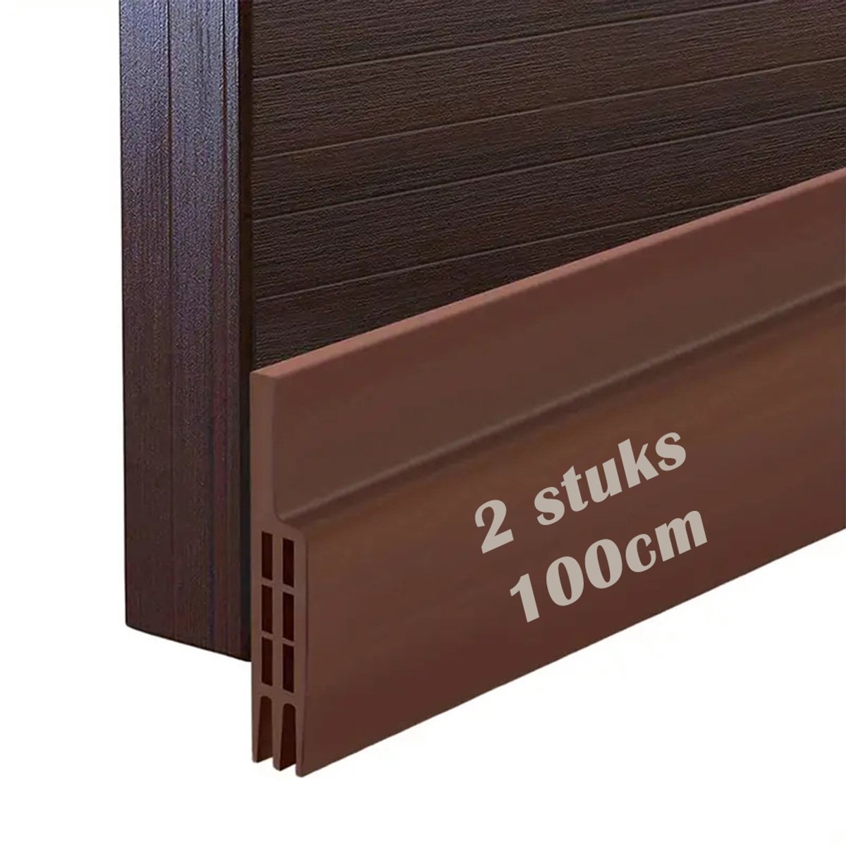 Tochtstrip - 2 stuks - 5cm×100cm - Zelfklevende Deurtochtstrip - Siliconen Deurafdichting - voor Onder de Deur, Tegen Tocht - bruin