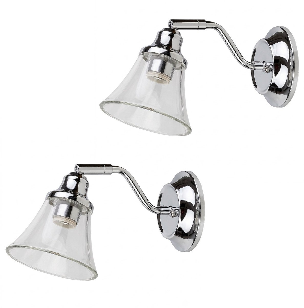 Rabalux - Wandlamp - E14 IP44 badkamer wandlamp - Zilver - 2 stuks