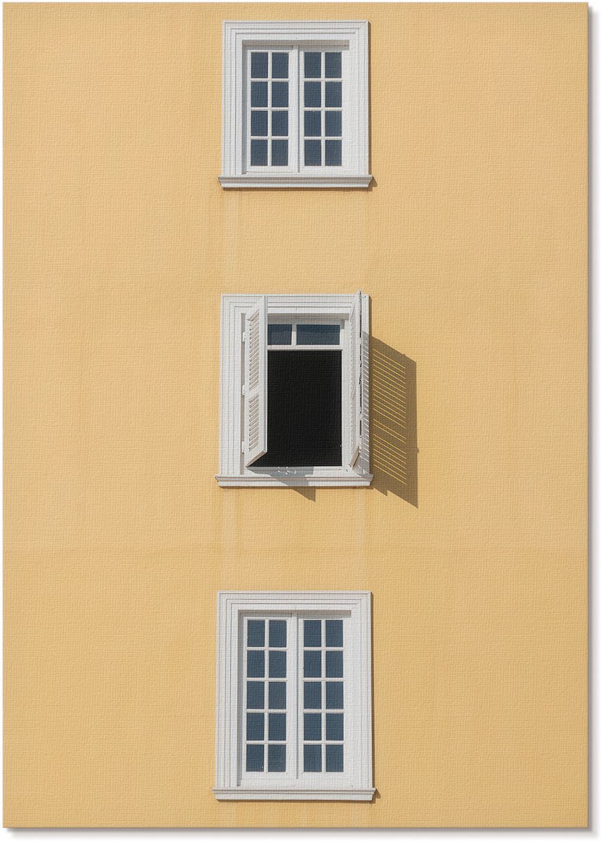 Tulup Polycanvas Wandposter - Dynamisch Silhouet, Zwart - A4 - Geel Wanddecoratie - Rechthoek - Wandkunstwerk - Slaapkamer - Minimalist