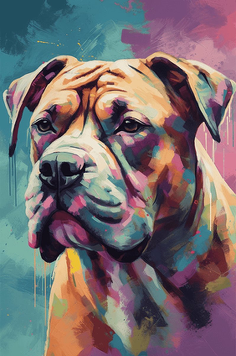 Hondenposter - Dieren - Huisdier - Bull Terrier - posters - formaat 70x100cm - L481