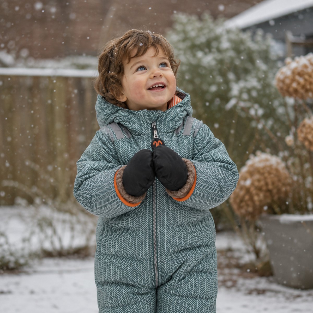 Ducksday Baby Wantjes – Warm Sherpa Fleece – Waterdicht & Winddicht – Lus met Drukknoppen – Vingerloos – Black – 86-92