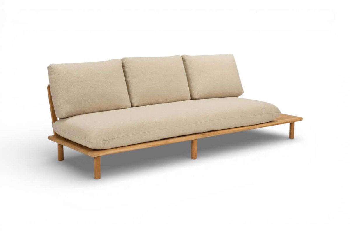 Apple Bee Sling 3-zits Loungebank Links – Teak – 242 cm - BEE WETT® Kussens