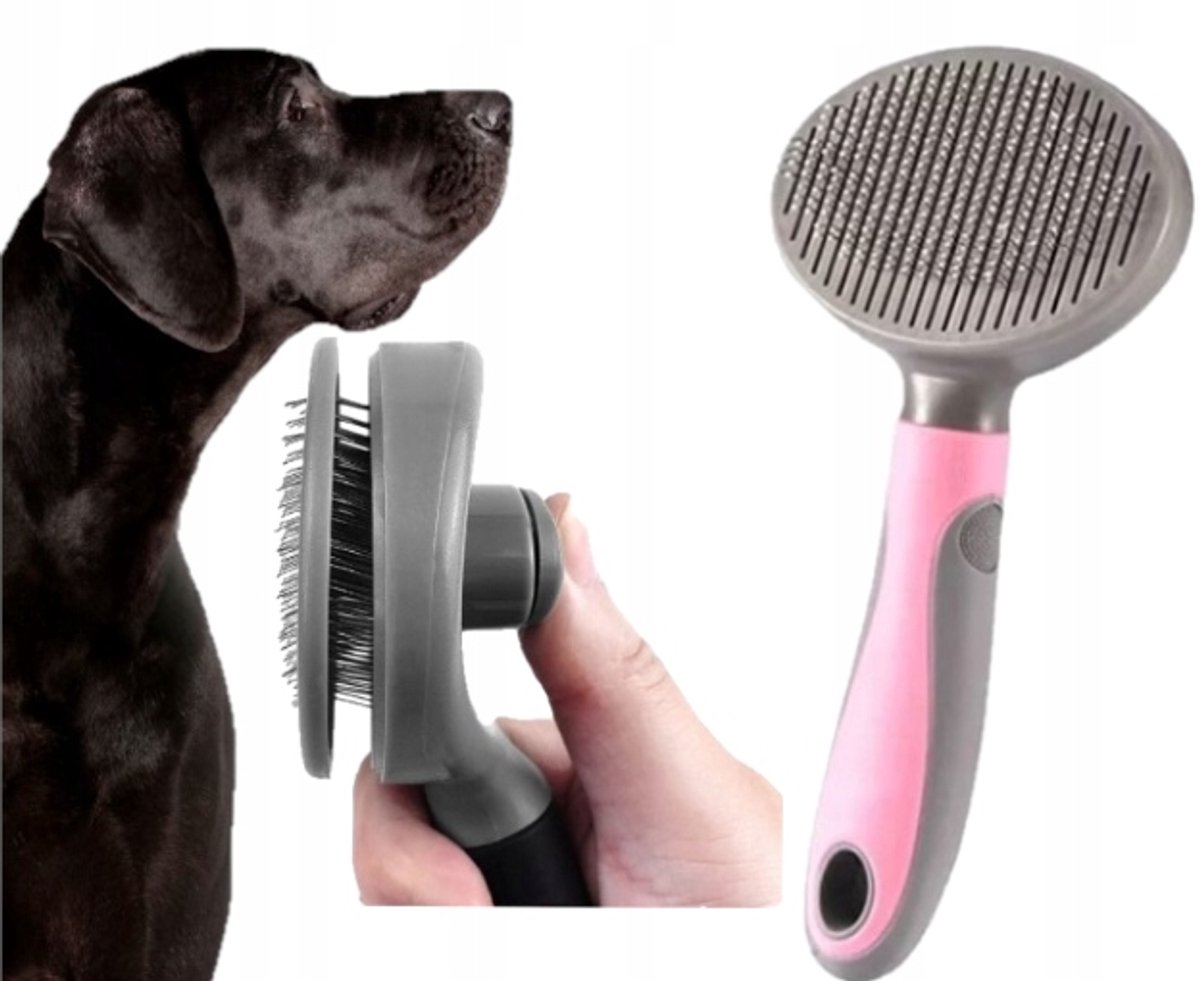 Zelfreinigende Honden- en Kattenborstel - Roze