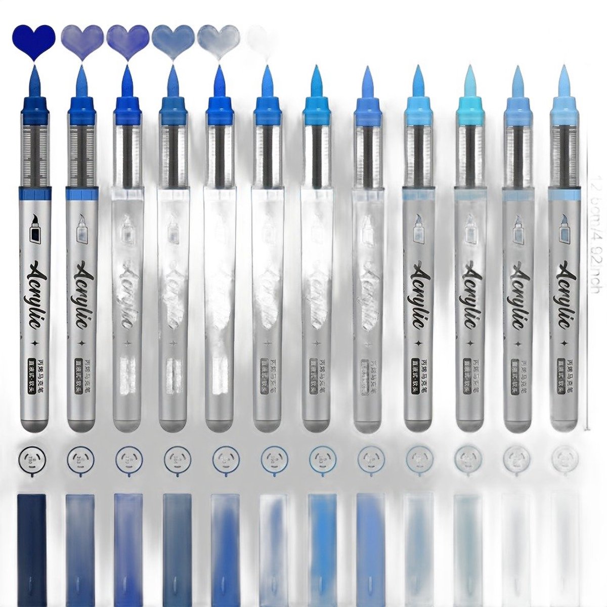Currero Aquamarkers - Twinmarkers - Brushpennen - Stiften - Markeerstiften Op Waterbasis - Dual Tip - Tekenen En Kleuren - Blauw2 Stuks
