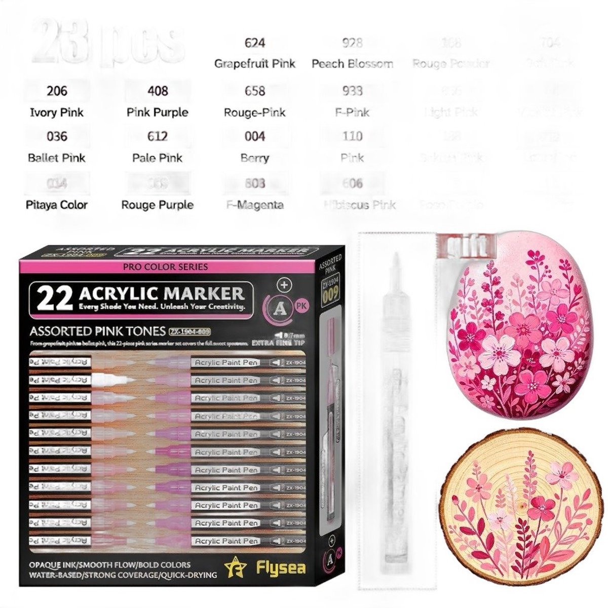 Currero Aquamarkers - Twinmarkers - Brushpennen - Stiften - Markeerstiften Op Waterbasis - Dual Tip - Tekenen En Kleuren - 23 Stuks Roze