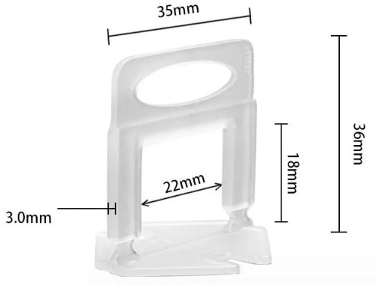 Gereedschapsnivelleringssysteem, 100 gereedschapsklemmen van 3 mm, gereedschap en hulpstukken.