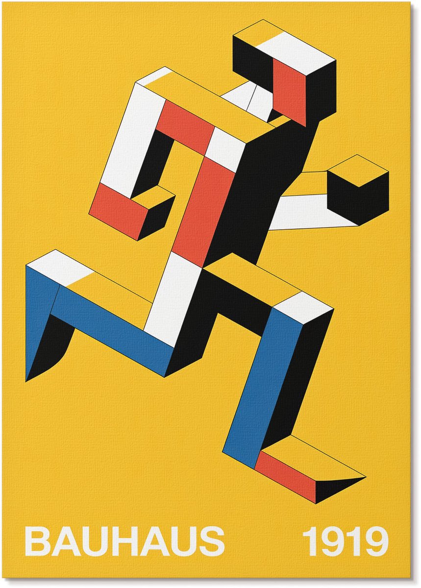 Tulup Canvas Poster Polycanvas - Bauhaus-Ontwerp, Illustratie - A4 - Geel Poster - Rechthoek - Kunstposter - Woonkamer, Slaapkamer, Kantoor - Modern