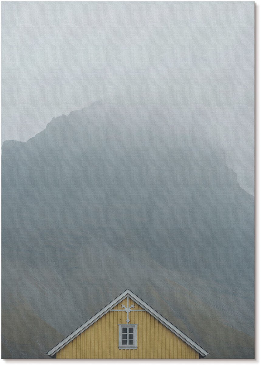 Tulup Polycanvas Wandposter - Mistig Landschap, Fotografie - A4 - Grijs Decoratie - Rechthoek - Wandkunstwerk - Woonkamer, Slaapkamer, Kantoor - Minimalist