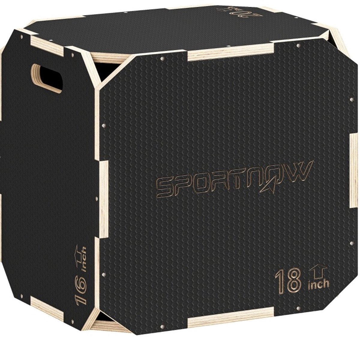 MODFU - Plyobox - Hoogteverstelbaar - Zijgrepen - Zwart - 51 X 48 X 41 Cm