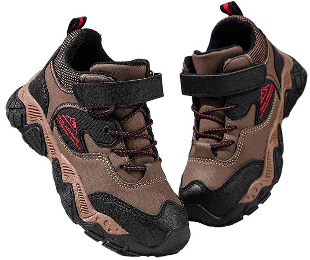 Currero Snowboots Jongens Sneeuwlaarzen Kinderen Winterlaarzen Jongens Gevoerde Winterschoenen Waterdicht Antislip Zool Warm Gevoerd Kinderlaarzen Bruin
