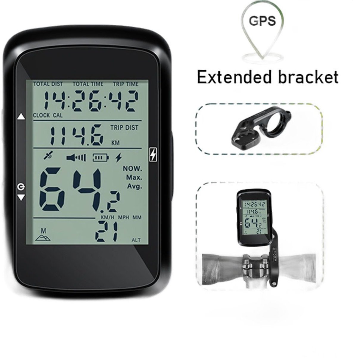 Currero Fatbike Scherm - LCD Display - Schermpje - E-Bike Accessoires - Elektrische Fiets - Dashboard - Snelheidsmeter - Kinderen & Volwassenen - Verlengd