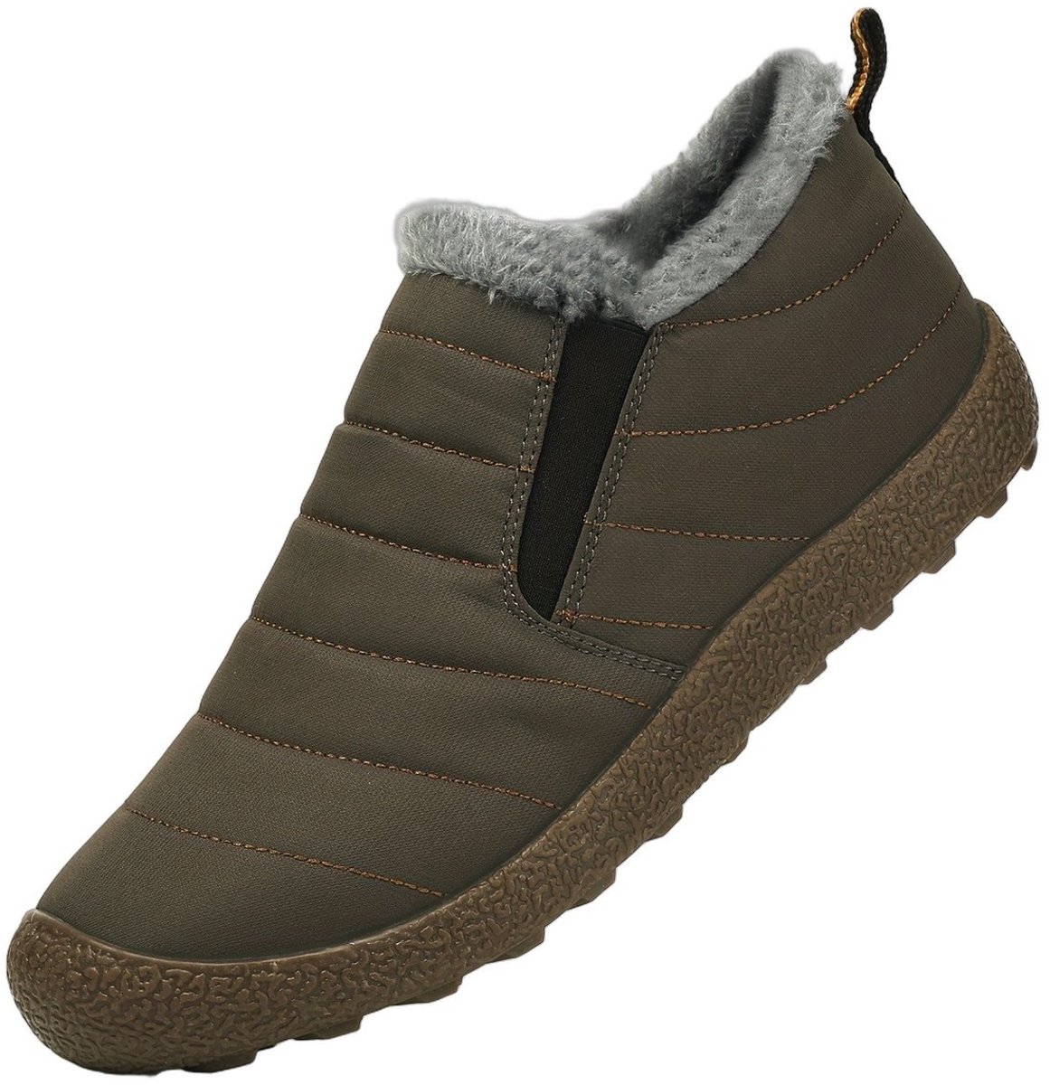 Currero Snowboots Heren Sneeuwlaarzen Heren Winterlaarzen Gevoerde Winterschoenen Waterdicht Antislip Zool Warm Gevoerd Wandellaarzen Winter Donkerbruin