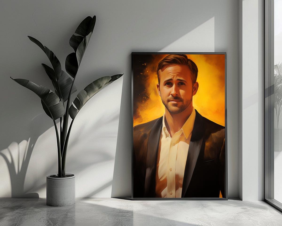 Ryan Gosling Abstract - Ryan Gosling - Ryan Gosling Portret - Woondecoratie - posters - formaat 70x100cm - L610DZ