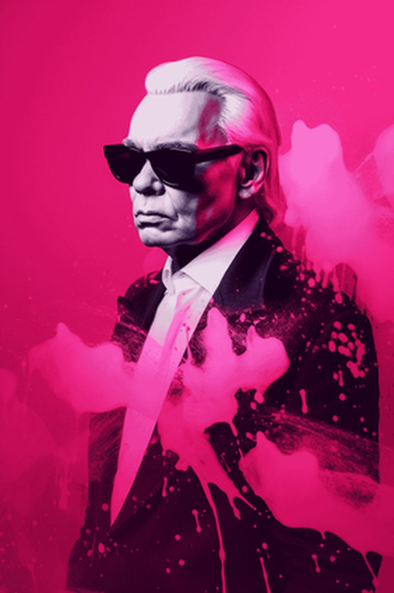 Karl Lagerfeld Poster - Roze - Karl Lagerfeld - Woondecoratie - posters - formaat 70x100cm - L538YR