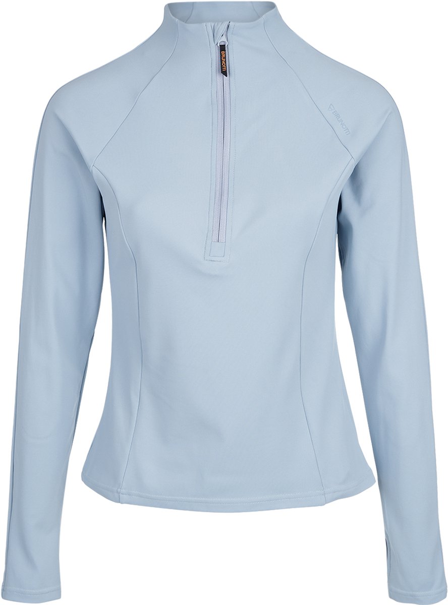 Brunotti Sanna Snow Fleece Dames Pale Fleece Vest Wintersport Kleding Slim Fit Soft Chin Guard Blauw