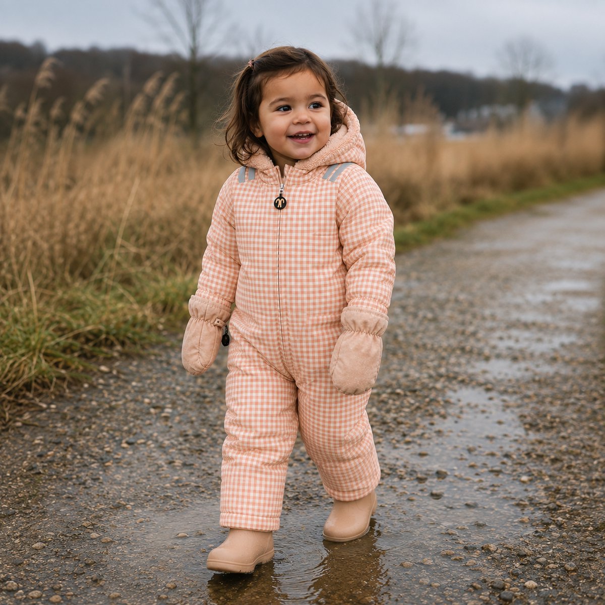 Ducksday Baby Wantjes – Warm Sherpa Fleece – Waterdicht & Winddicht – Lus met Drukknoppen – Vingerloos – Londen - 68-80