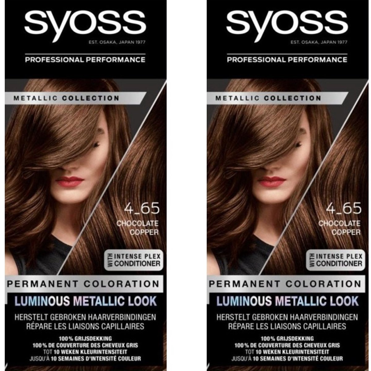 2 x SYOSS - Permanent Coloration 4-65 - Haarverf - Permanente Haarkleuring - Chocolate Copper - Grijsdekking - Permanente Haarkleur - Chocolade Koper - Haarkleur - Haarverzorging - SYOSS