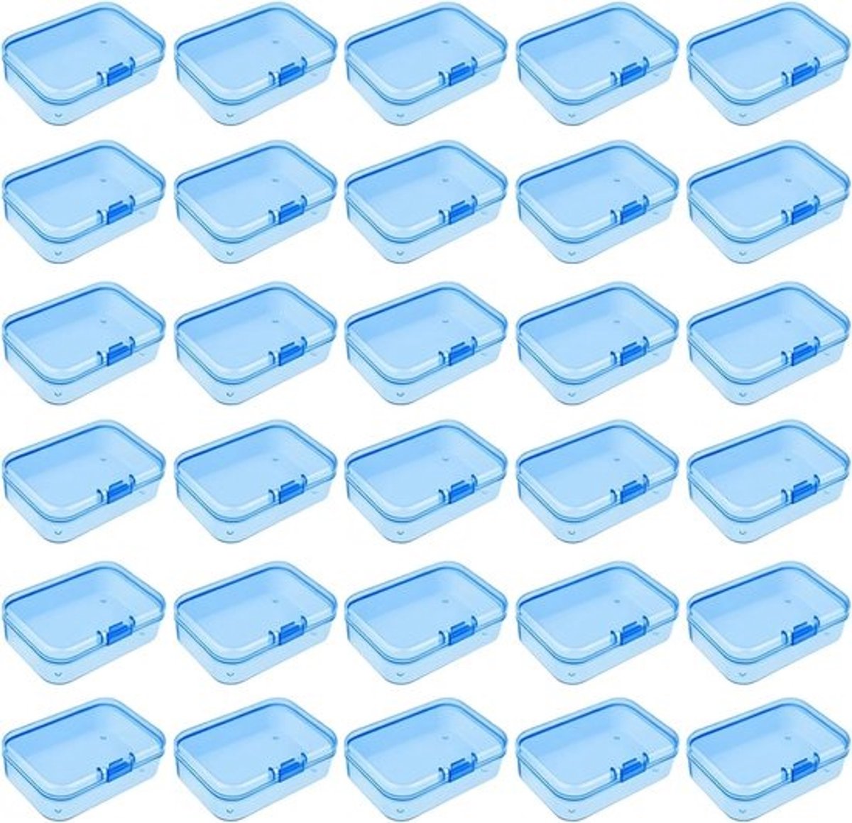 Plastic Opbergdozen - Mini Bakjes - Knutsel Spullen - Scharnierende Deksel - 65x45x20 mm - Blauw