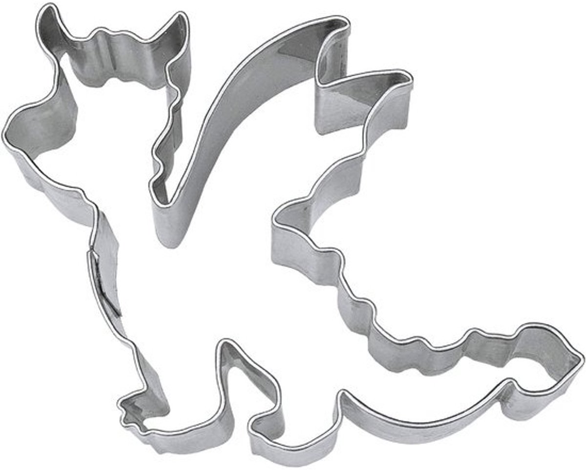 Draak Uitsteekvorm - Koekjes Snijder - Bakken Decoreren - Vaatwasmachinebestendig Roestvrij - 105 cm - Zilver