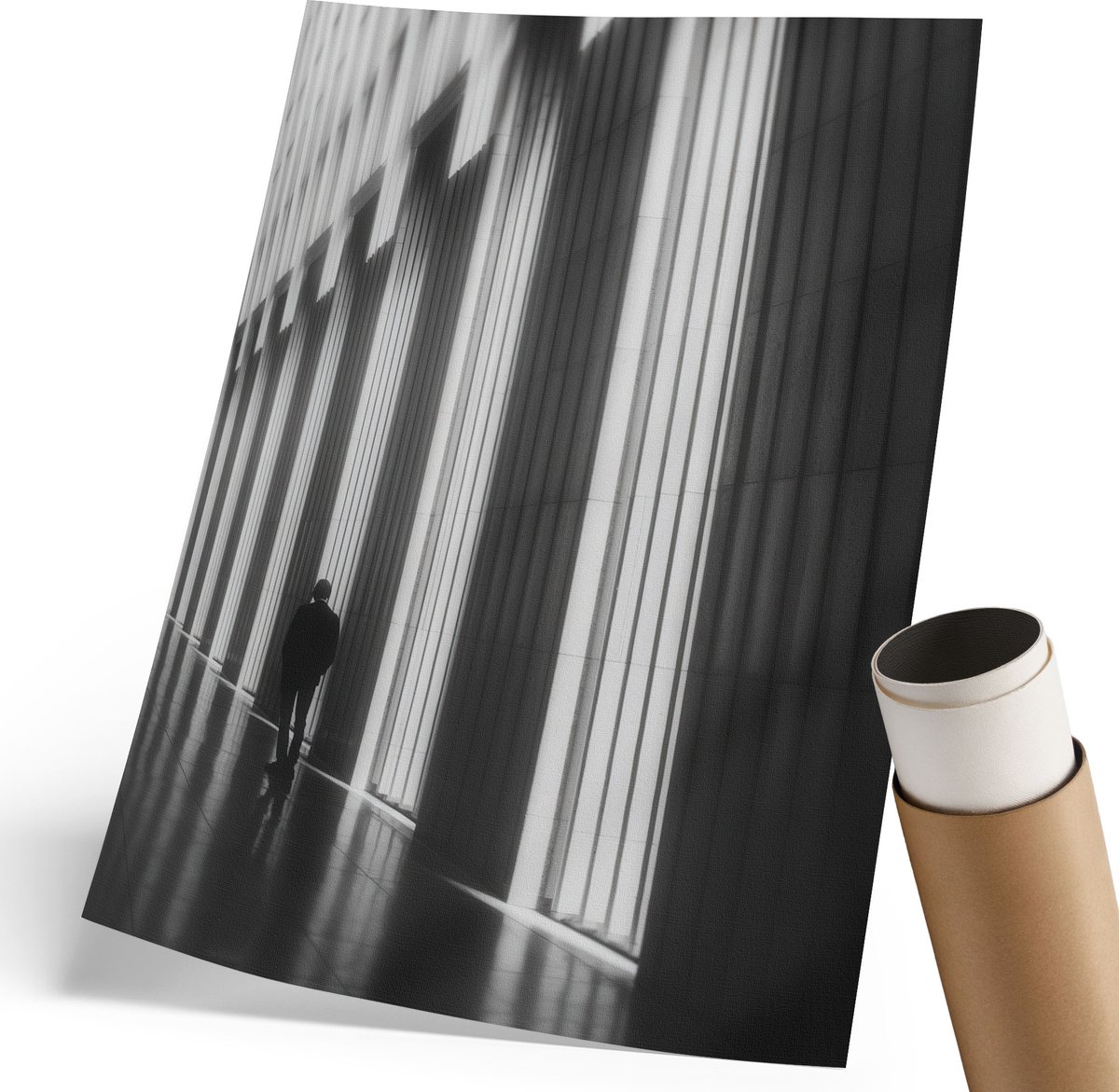 Coloray Polycanvas Wandposter - Vrouwelijk Silhouet, Illustratie - 420 x 594 mm - Bordeaux Patroon - Rechthoek - Muurkunst - Woonkamer, Slaapkamer, Kantoor - Expressief