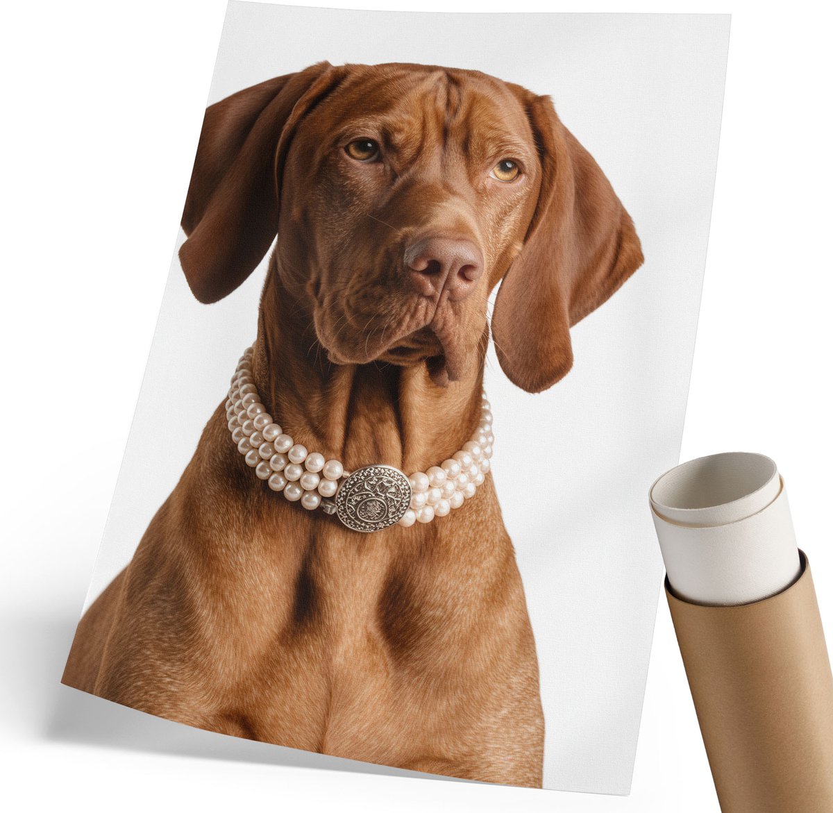 Coloray Polycanvas Wandposter - Vliegtuigmotor, Grijs - 210 x 297 mm - Bruin Wandposter - Rechthoek - Canvasposter - Woonkamer - Klassiek