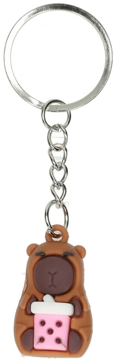 Capybara Sleutelhanger Bruin – Schattige Tashanger & Bag Charm Capibara – Ideaal als Uitdelen Cadeautje en Traktatie
