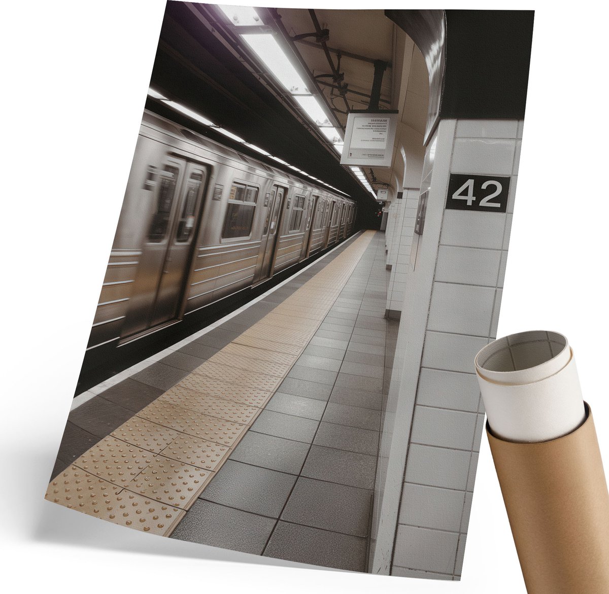 Wallfluent Polycanvas Wandposter - Zonnig Bos, Schilderen - 297 x 420 mm - Groen Illustratie - Rechthoek - Wandkunstwerk - Woonkamer, Slaapkamer, Kantoor - Romantisch