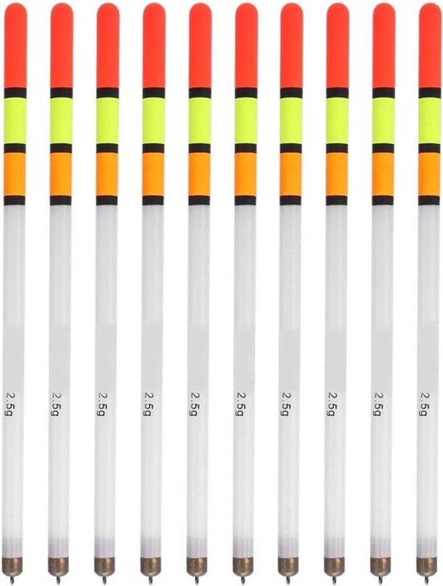 Visdobbers Assortiment - Vis Drijvers Bobbers - Vissen - Lichtgewicht Kunststof - 10 stuks - Wit