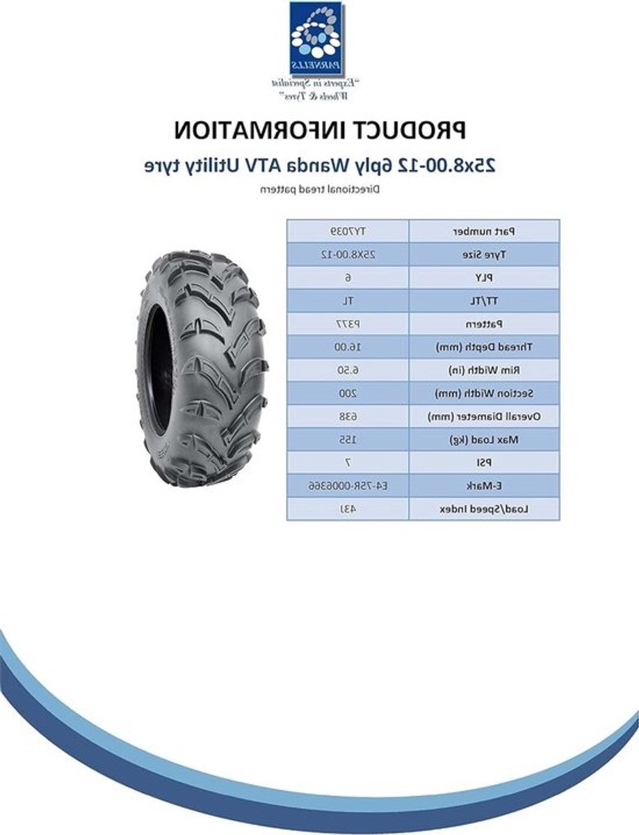 Quad Banden Set - ATV Banden Offroad Banden - Veilig Rijden - Tubeless E-keurmerk - 25x10-12 & 25x8-12 - Zwart