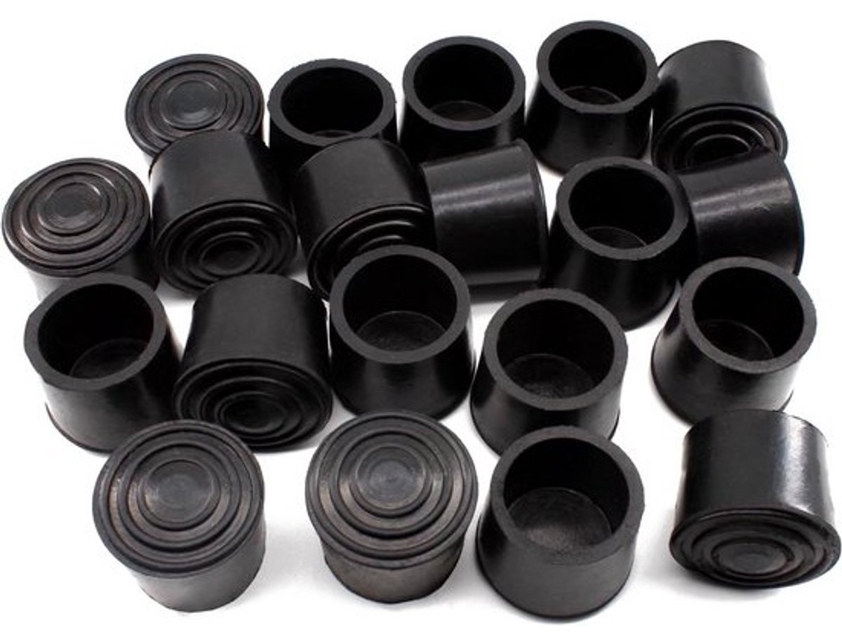 Meubelpoten Beschermers - Stoeldopjes Rubber - Vloer Beschermen - Antislip en Geluiddempend - 30 mm - Zwart