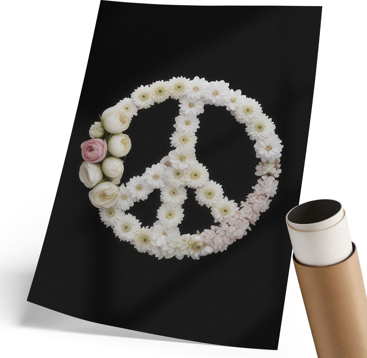 Coloray Polycanvas Poster - Bloemenkamer, Fotografie - 210 x 297 mm - Wit Wandposter - Rechthoek - Kunstposter - Woonkamer, Slaapkamer, Kantoor - Glamour