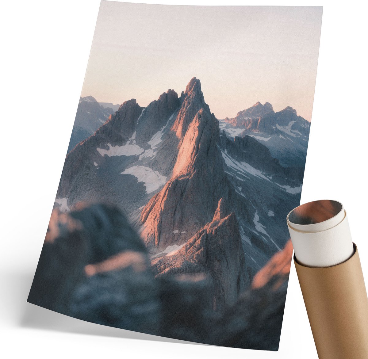 Coloray Polycanvas Wandposter - Bergachtig Westen, Fotografie - 210 x 297 mm - Grijs Motief - Rechthoek - Interieurdecoratie - Woonkamer, Slaapkamer, Kantoor - Klassiek