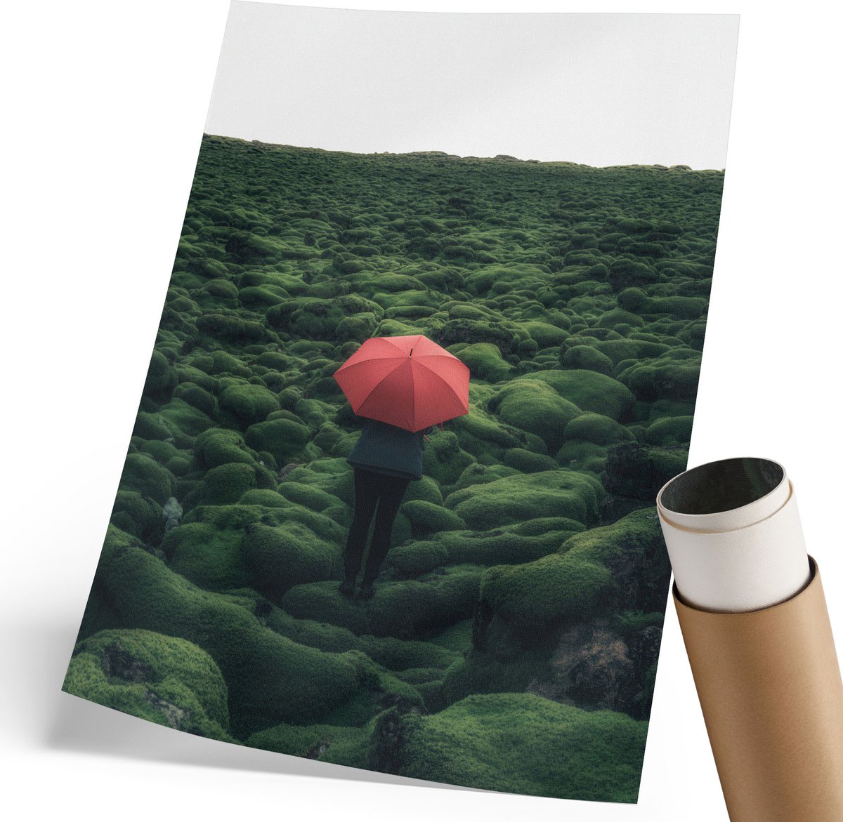 Coloray Canvas Poster Polycanvas - Groen Landschap, Fotografie - 210 x 297 mm - Groen Decoratie - Rechthoek - Kunstposter - Woonkamer, Slaapkamer, Kantoor - Modern