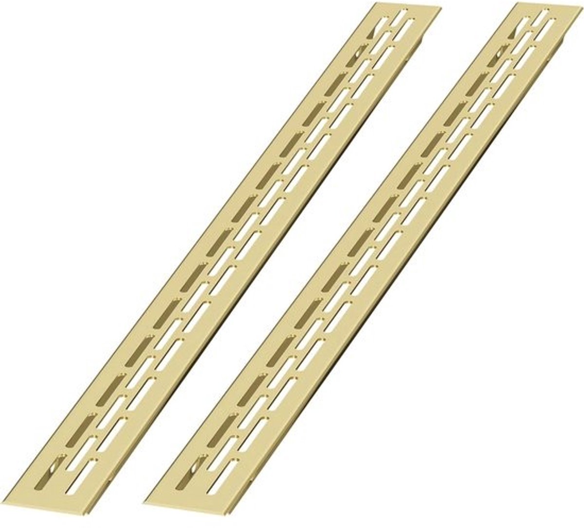 Ventilatierooster Aluminium - Afvoerluchtrooster - Meubelventilatie - Gepoedercoat Oppervlak - 375 x 24 cm - Goud