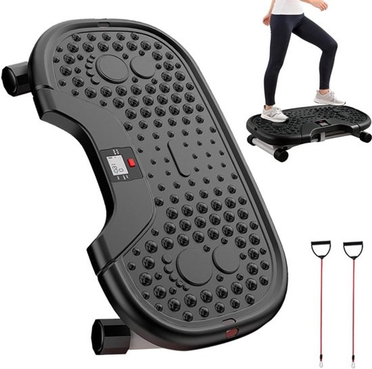 Fitness stepper - Cardio apparaat - Thuis trainen - Compact full-body - 55.5 x 30.5 cm - Zwart