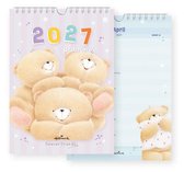 2027 kalender met drie knuffelberen in pastelkleuren. Hallmark Forever Friends.