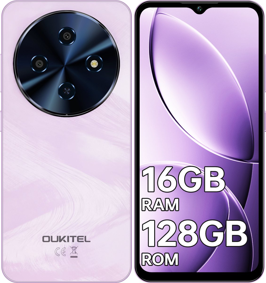OUKITEL C5 Smartphone-16GB RAM-128GB ROM-6.52 inch HD-5000mAh-Android14-4G