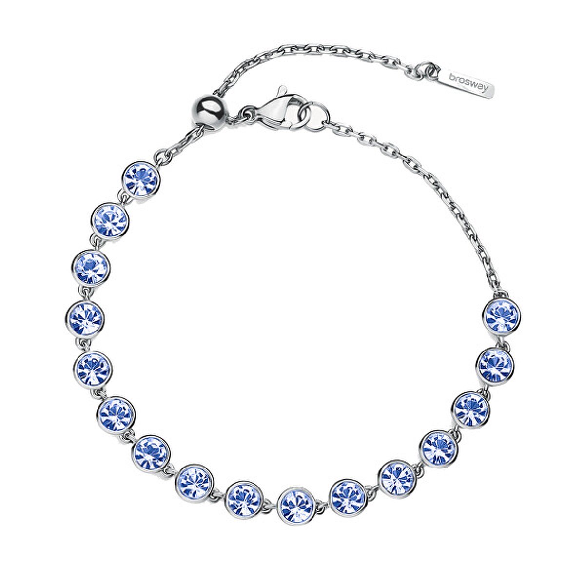 BROSWAY SYMPHONIA BYM152 STAINLESS STEEL ARMBAND MET BLAUWE KRISTALLEN 1 STUK